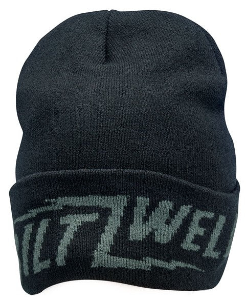 woven bolts cap with dark gray script logo jacquard