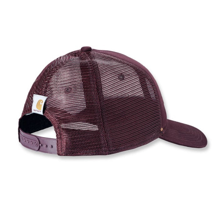 Burgundy men's cap in cotton and polyester mesh