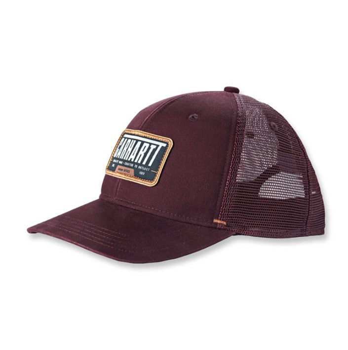 Burgundy men's cap in cotton and polyester mesh