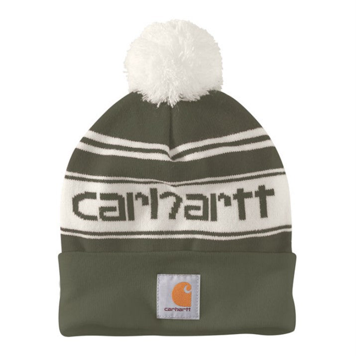 CARHARTT OG POM-POM LOGO BEANIEARBORVITAE 950481