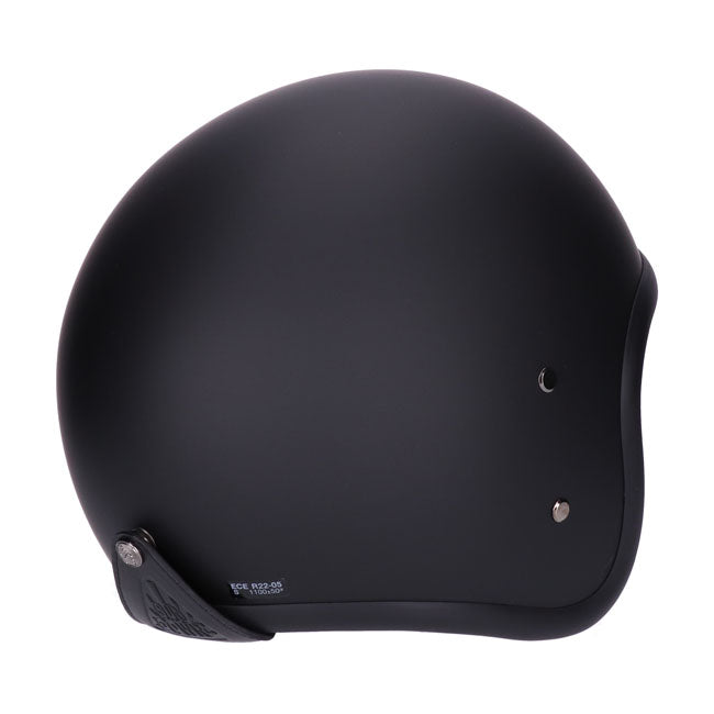 casco jet vintage opaco nero con visiera interna