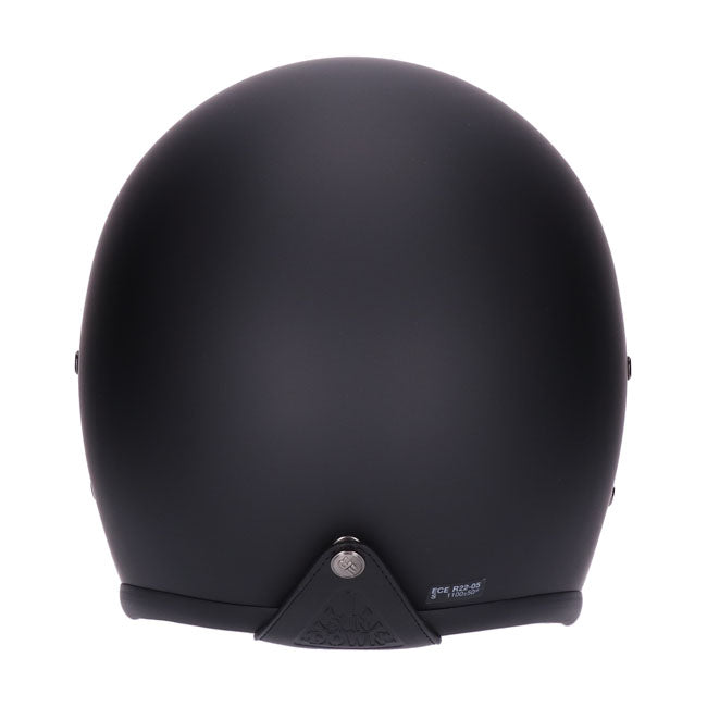 casco jet vintage opaco nero con visiera interna