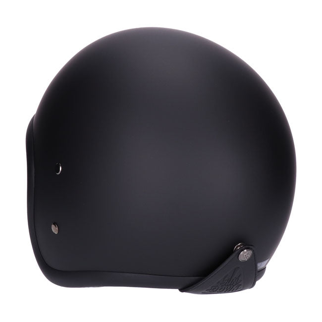 casco jet vintage opaco nero con visiera interna