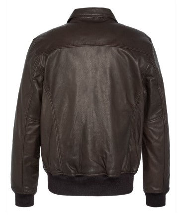 bomber pelle aviatore colletto tasconi zip<BR/>